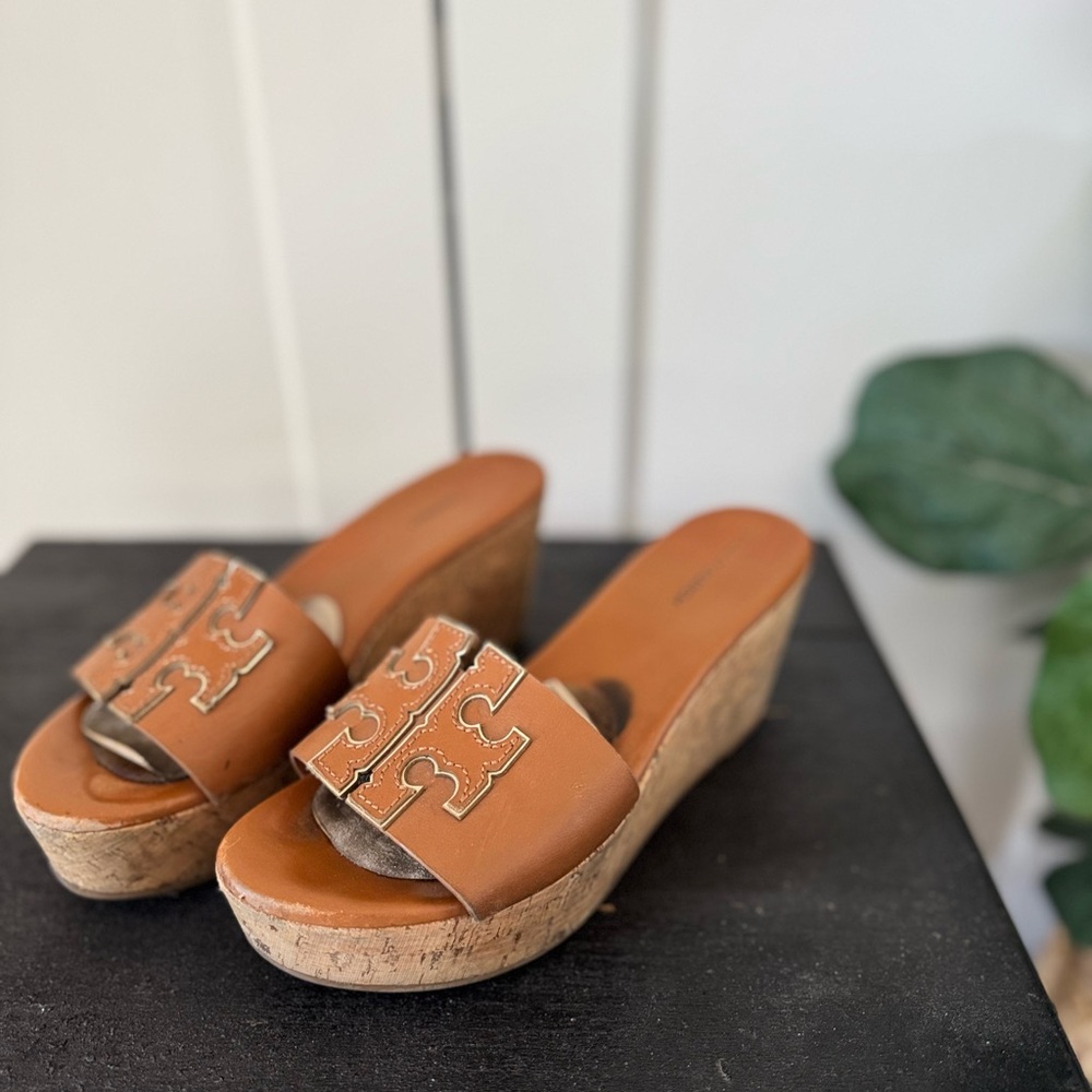 Tory Burch Wedge Slip-On Shoes with Cork Platform